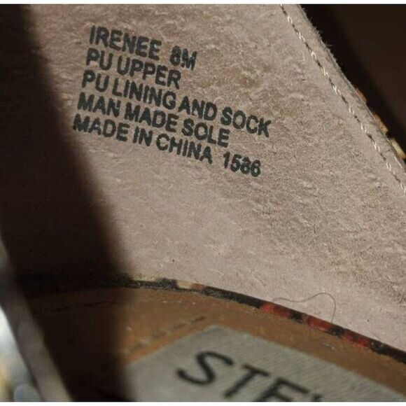 STEVE MADDEN IRENEE BROWN & BLACK SNAKE PRINT BLOCK HEEL ANKLE STRAP SANDAL SZ.8 - Picture 7 of 8